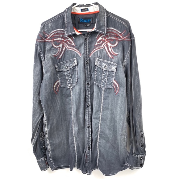 Roar Other - Roar Long Sleeve Button Down Shirt Buckle XXL Roar Other - Roar Long Sleeve Button Down Shirt Buckle XXL